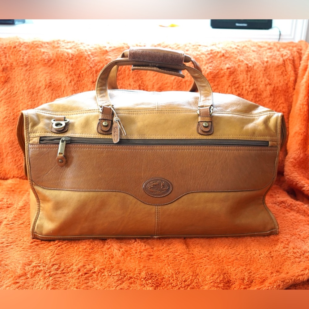 Dilana Santa Fe Duffel Bag Large Columbian Brown Soft Leather Luggage Travel Vtg